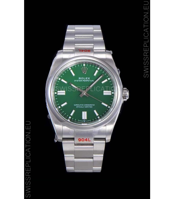 Rolex Oyster Perpetual REF#124300 41MM Cal.3230 Movement Swiss Replica Green Dial 904L Steel 1:1 Mirror Replica Watch