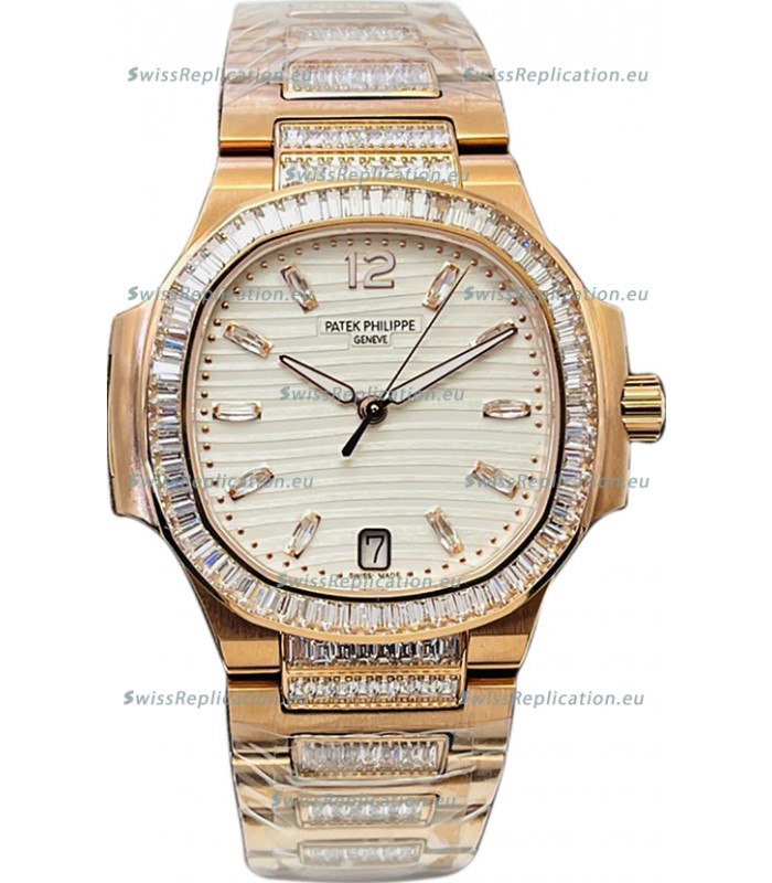 Patek Philippe Nautilus 7118R 35MM 1:1 Rose Gold White Dial 1:1 Mirror Replica Watch