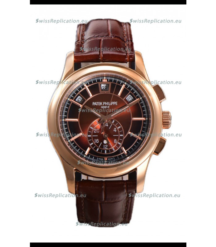 Patek Philippe 5205 Complications Moonphase Brown Dial 1:1 Mirror Swiss Replica Watch