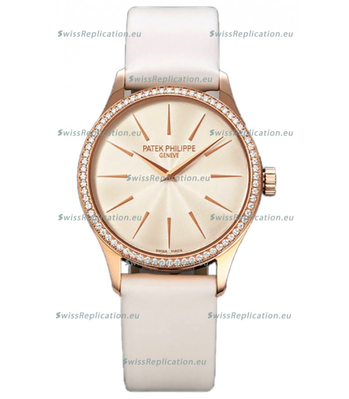 Patek Philippe Calatrava 4997 Ladies Rose Gold Yellow Dial with Swiss Automatic Movement Watch