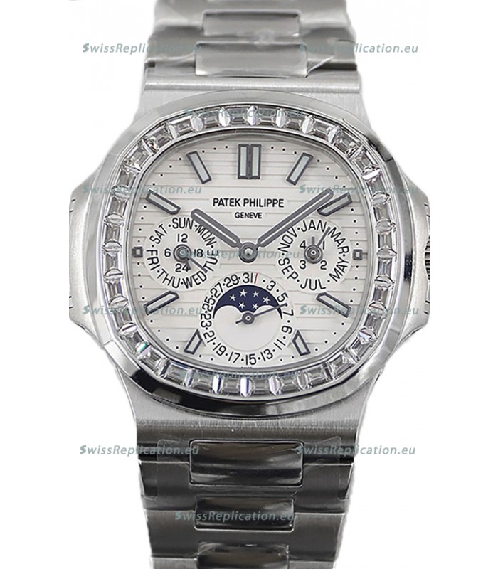 Patek Philippe Nautilus 5740 Perpetual Calendar Stainless Steel White Dial Swiss Replica Watch 