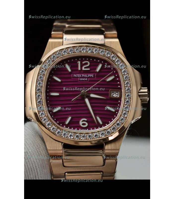 Patek Philippe Nautilus 7010/1R-013 Rose Gold Casing 32MM Swiss Quartz 1:1 Mirror Replica