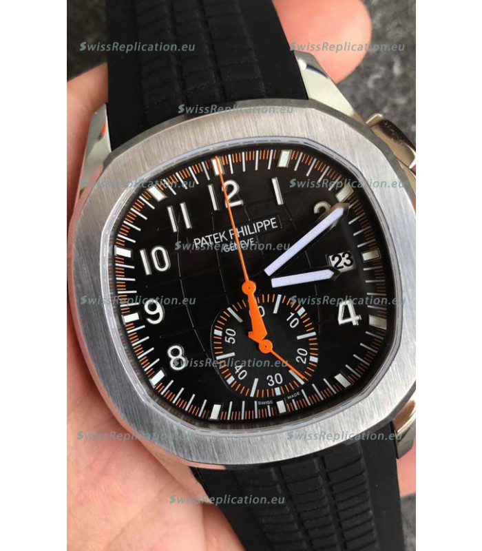 Patek Philippe Aquanaut 5968 Chronograph Steel Casing Orange Hands Watch in Swiss Automatic Movement
