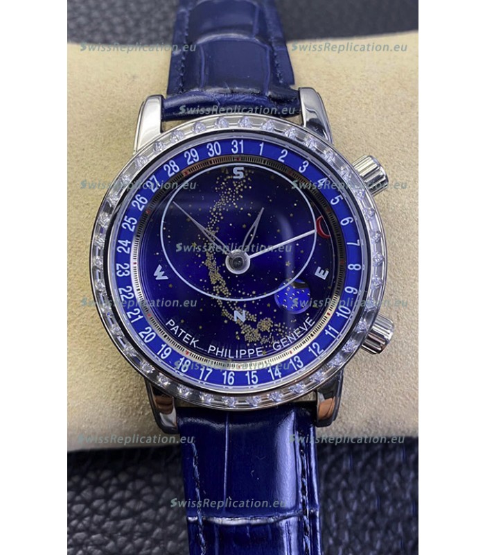 Patek Philippe 6104G Grand Compilations Handwind Swiss Replica Watch - Diamonds Bezel