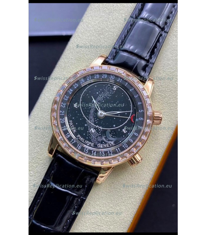 Patek Philippe 6104R Grand Compilations Handwind Swiss Replica Watch - Diamonds Bezel