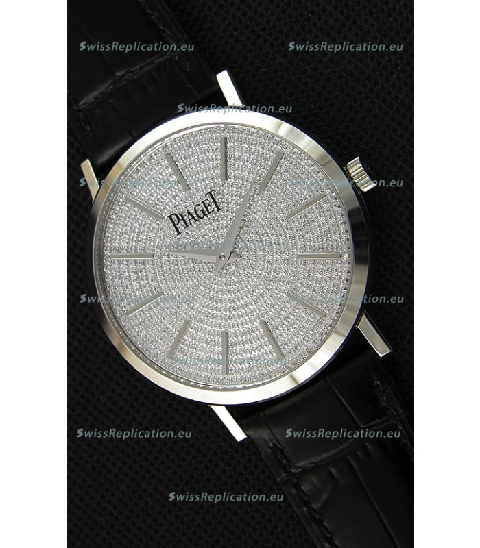 Piaget Altiplano G0A36128 Paved Diam Dial Swiss Quartz Replica Watch in Steel Case