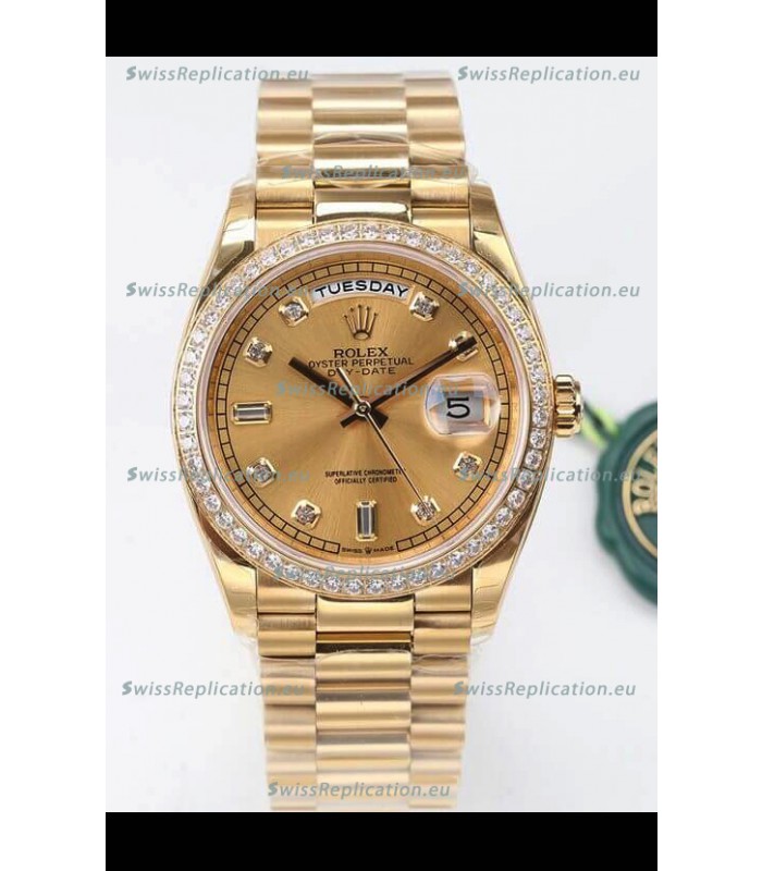 Rolex Day Date Presidential 18K Yellow Gold Watch 36MM - Gold Dial 1:1 Mirror Quality