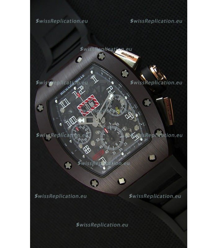 Richard Mille RM011-FM Felipe Massa One Piece Ceramic Case Watch in Black Strap
