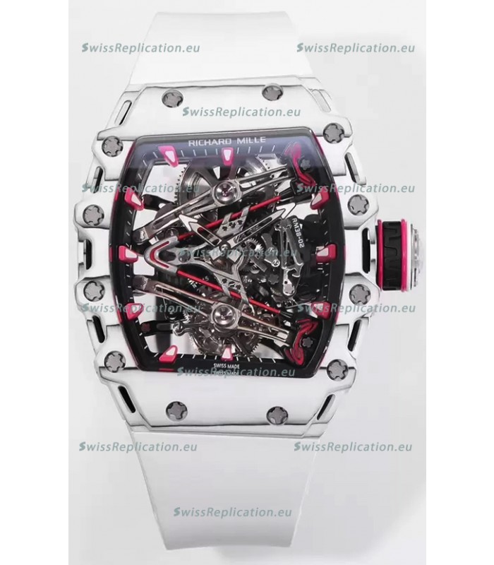 Richard Mille RM38-02 White Carbon Bubba Watson White Rubber Tourbillon Movement 1:1 Mirror Replica