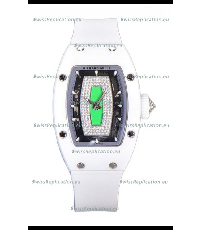 Richard Mille RM007 White Ceramic Green Dial Automatic Superclone Swiss Replica Watch