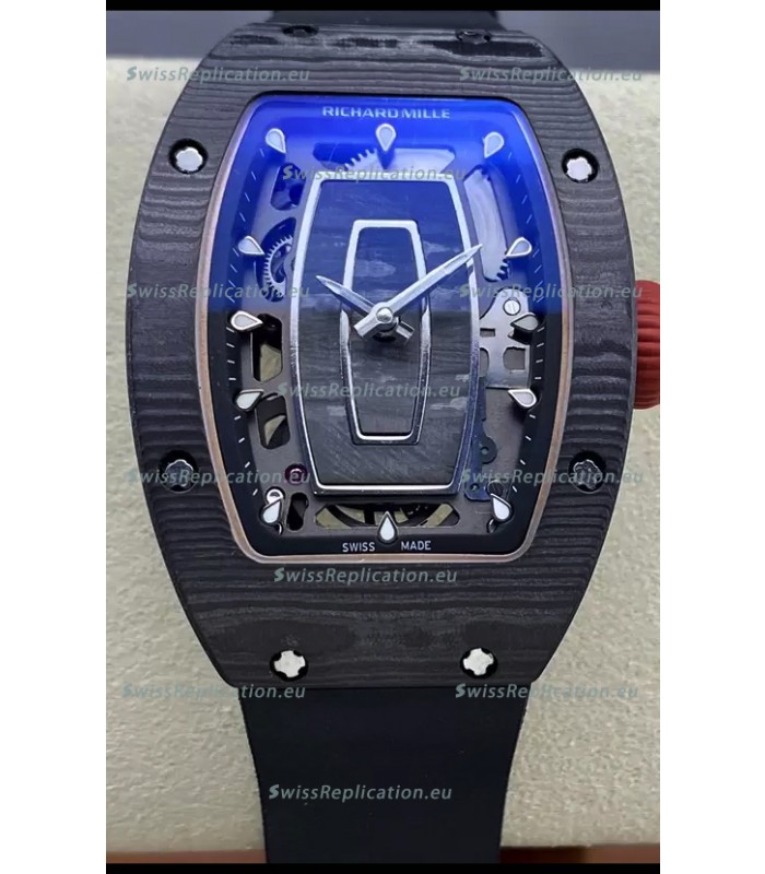 Richard Mille RM07 Black Carbon Casing Black Strap 1:1 Superclone Swiss Replica Watch 