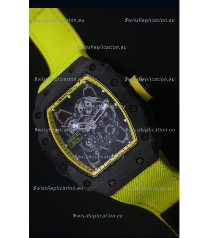 Richard Mille RM35-01 Rafael Nadal Edition Swiss Replica Watch Yellow Nylon Strap