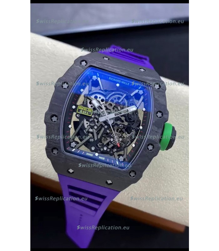 Richard Mille RM35-02 Rafael Nadal Carbon Fiber Casing with Genuine Tourbillon Super Clone Watch