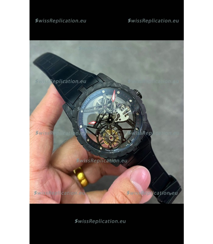 Roger Dubuis Super Clone Excalibur Spider Flying Tourbillon Skeleton Carbon Casing 42MM