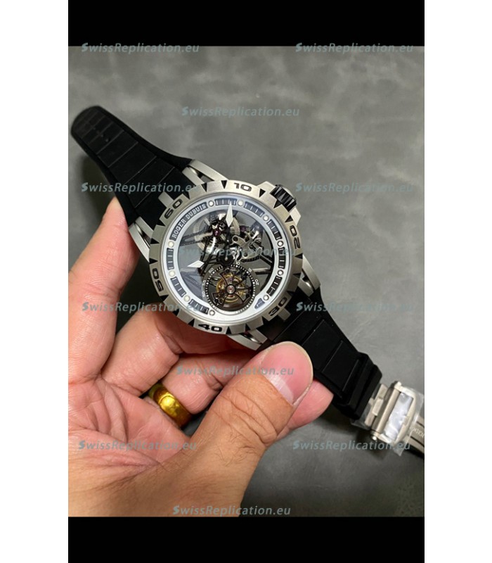 Roger Dubuis Super Clone Excalibur Spider Flying Tourbillon Skeleton Titanium Casing 45MM