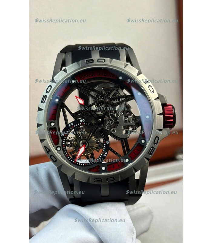 Roger Dubuis Super Clone Excalibur Spider Flying Tourbillon Skeleton Titanium Casing 45MM