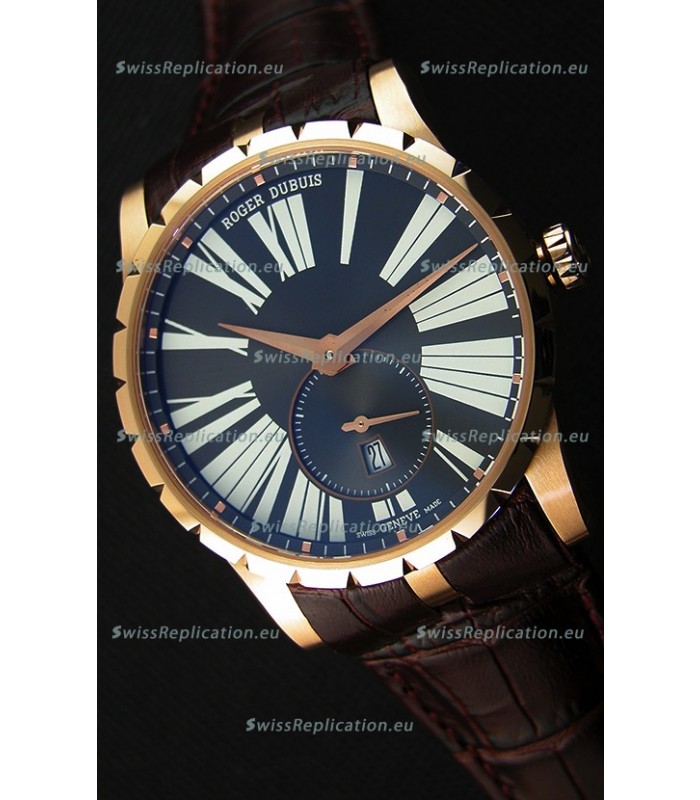 Roger Dubuis Excalibur RDDBEX0587 Pink Gold Grey Dial Swiss Replica Watch