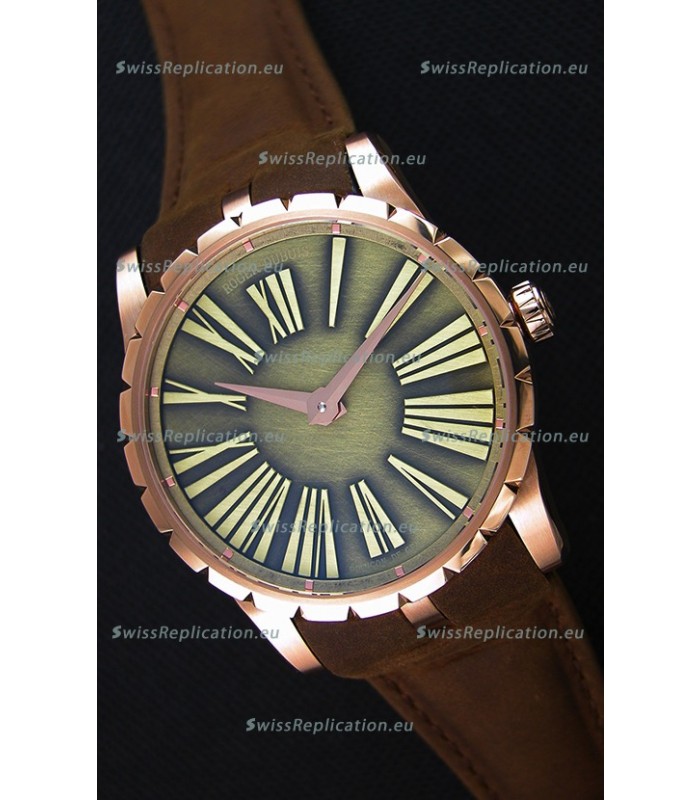 Roger Dubuis Excalibur Steel Case Green Dial Swiss Replica Watch