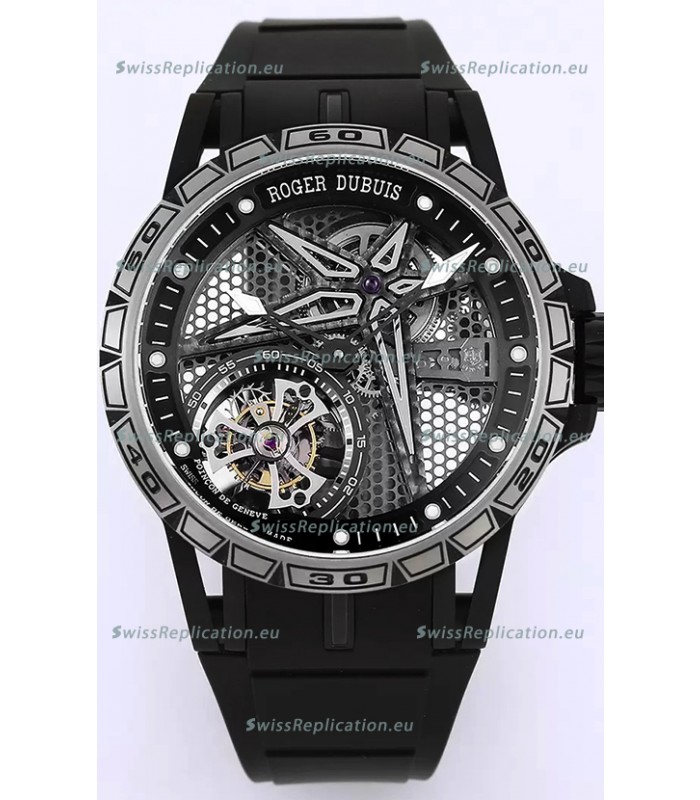 Roger Dubuis Excalibur Spider Pirelli Edition Titanium 1:1 Genuine Tourbillon Replica Watch 