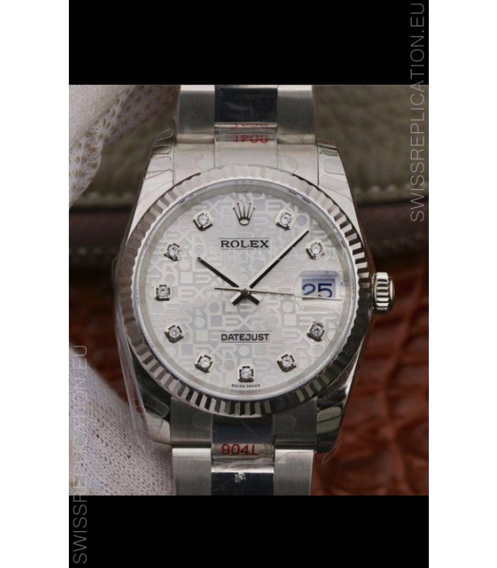 Rolex Datejust 36MM Cal.3135 Movement Swiss Replica Watch in 904L Steel Casing in White Dial