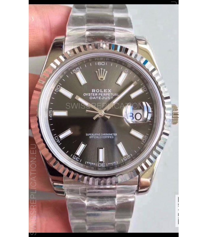 Rolex Datejust 41MM Cal.3135 Movement Swiss Replica Watch in 904L Steel Grey Dial