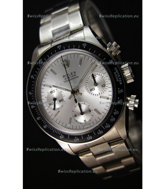 Rolex Daytona Vintage Steel Dial Swiss Replica Watch - 904L Steel Watch 