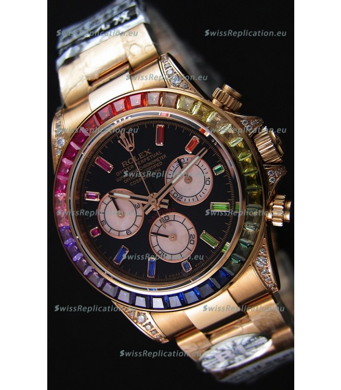 Rolex Cosmograph Daytona 116595RBOW Rose Gold 1:1 Mirror Cal.4130 Movement - Ultimate 904L Steel Watch