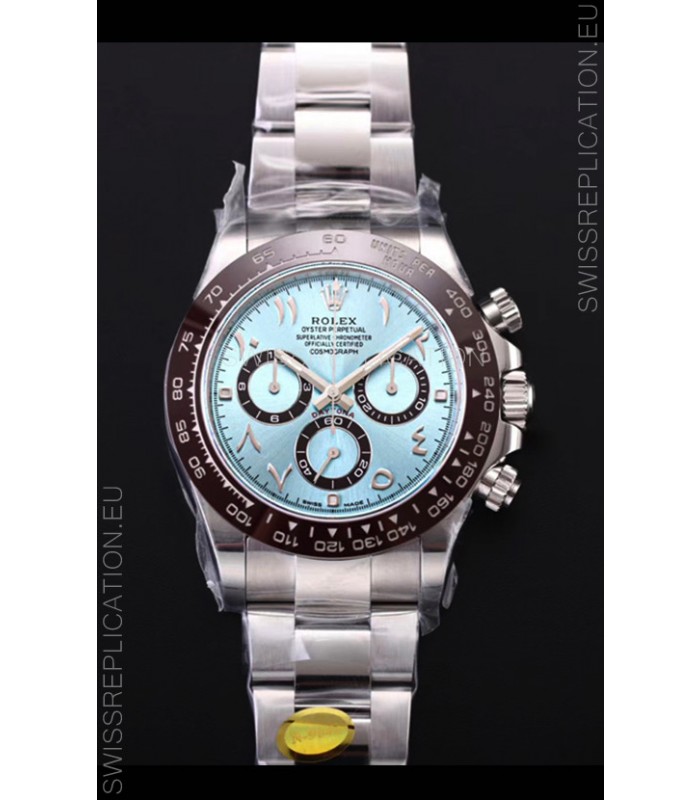 Rolex Daytona 116506 ICE BLUE ARAB Numerals Dial Cal.4130 Movement - Ultimate 904L Steel Watch