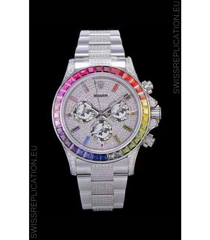 Rolex Daytona ICED OUT 904L Steel Casing Watch Original Cal.4130 Movement - 1:1 Mirror Replica