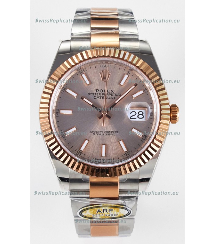 Rolex Super Clone Datejust ETA 3235 Movement 41MM Two Tone Rose Gold Plating and Dial Watch