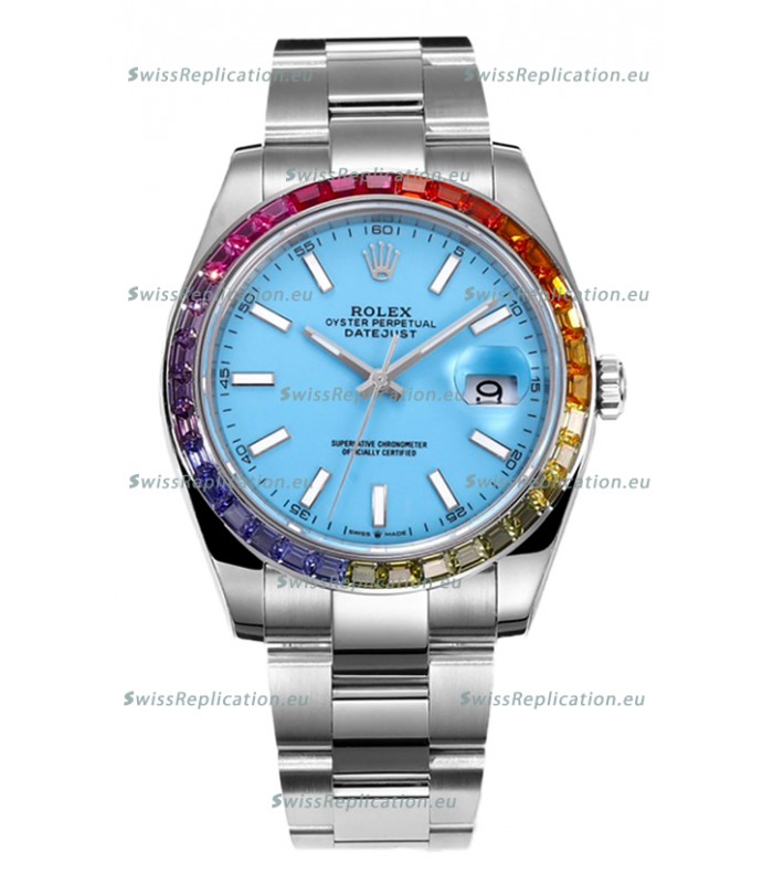 Rolex Datejust 41MM Swiss Replica Watch - 904L Steel in Blue Tiffany Dial 