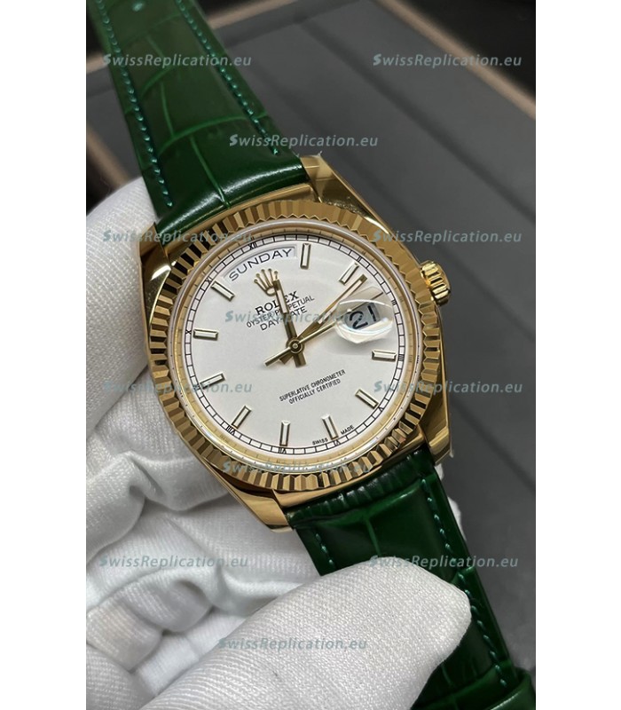 Rolex Day Date Yellow Gold Casing Watch in White Dial 36MM - 1:1 Mirror Quality 