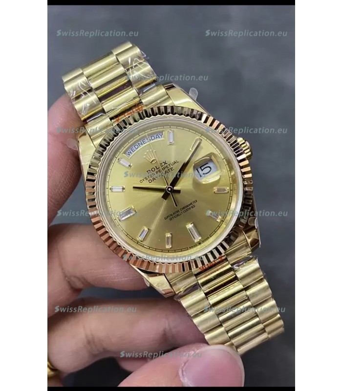 Rolex Day Date Presidential 18K Rose Gold Watch 40MM - Gold Dial 1:1 Mirror Quality