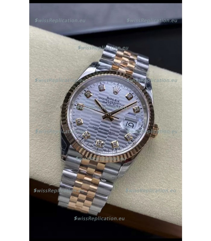 Rolex Datejust Cal.3235 Movement 1:1 Mirror Replica 904L Steel 36MM - Grey Fluted Motif Dial