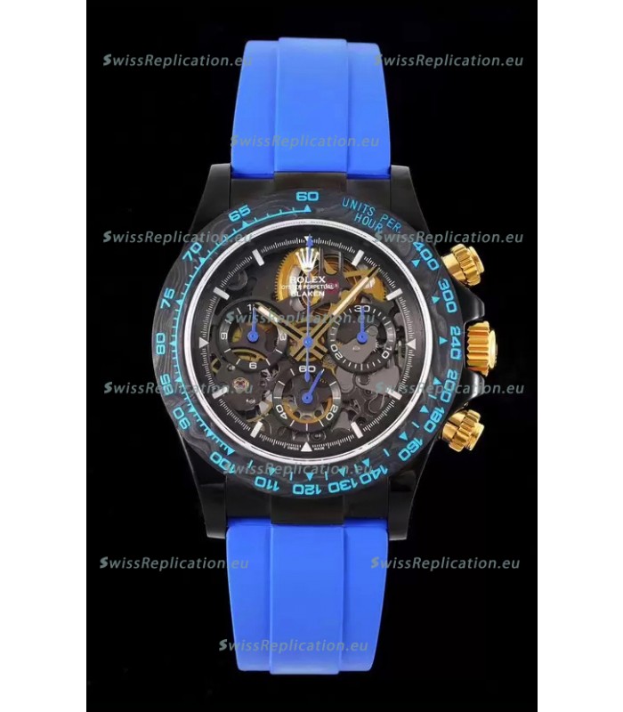 Rolex Daytona Blaken Blue 1:1 Swiss Mirror Replica Skeleton Dial Cal.4130 Movement