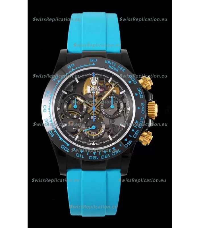 Rolex Daytona Blaken Blue 1:1 Swiss Mirror Replica Skeleton Dial Cal.4130 Movement