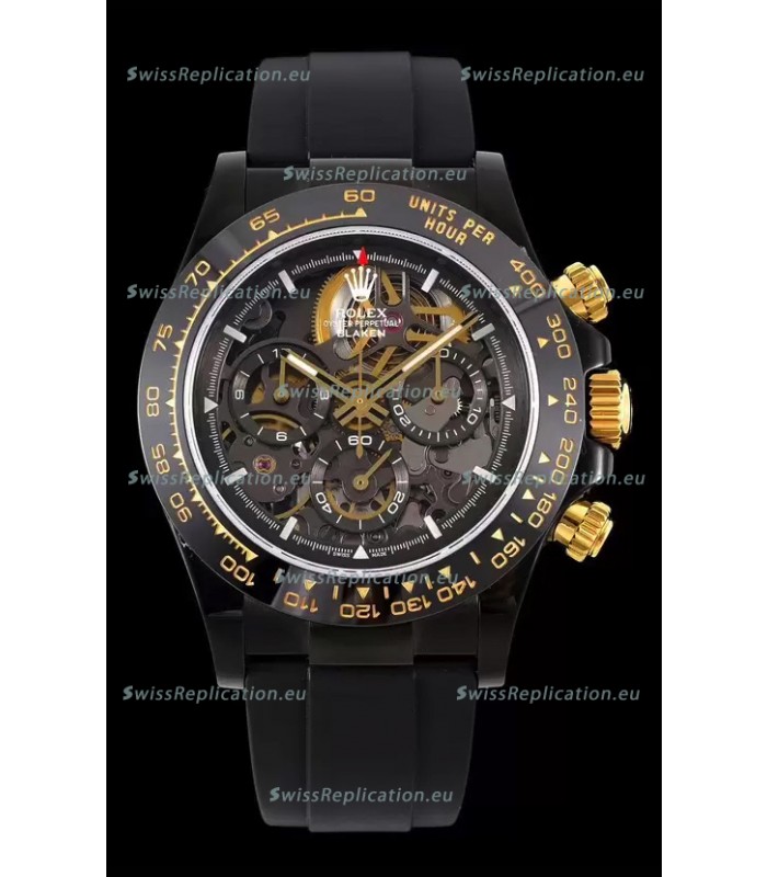 Rolex Daytona Blaken Black 1:1 Swiss Mirror Replica Skeleton Dial Cal.4130 Movement