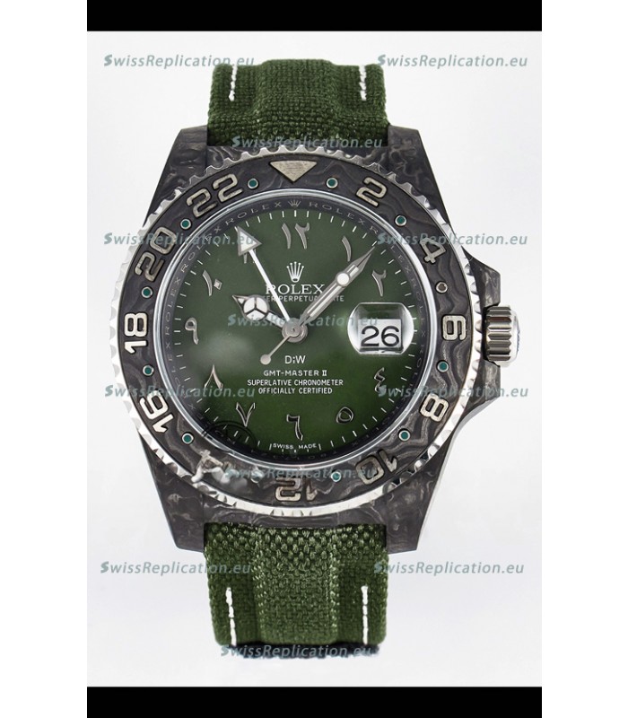 Rolex GMT Masters II Super Clone DiW Edition Swiss Replica Lightweight Carbon Casing Watch 