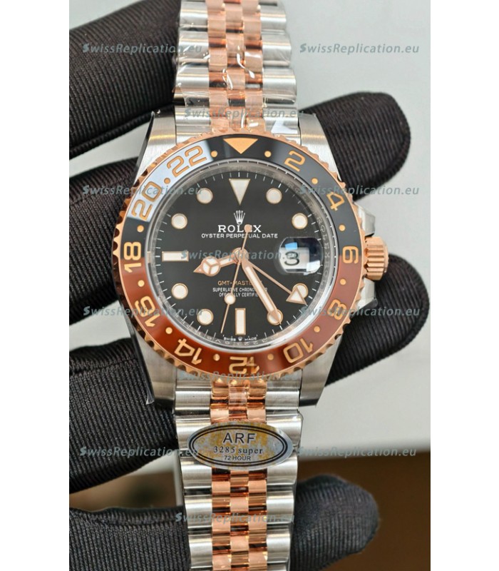 Rolex GMT Masters II Super Clone Root Beer 126711CHNR Rose Black Dial Swiss Replica Watch 