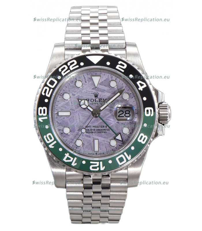Rolex GMT Masters II 126720 Cal.3285 Pink Meteorite Dial 904L Steel in Jubilee Strap Swiss Replica