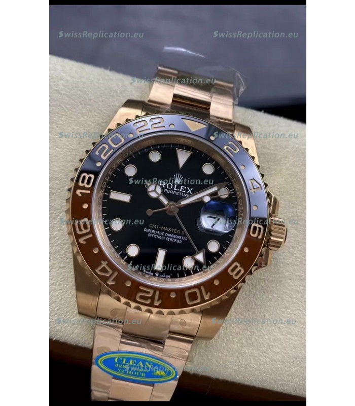 Rolex GMT Masters II M126715CHNR Everose Gold Swiss Replica 1:1 Mirror Watch - 904L Steel