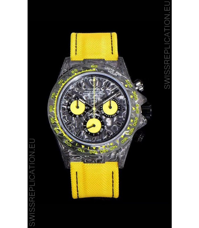 Rolex Daytona DiW Yellow Edition Edition Forged Cabon Casing 1:1 Mirror Replica