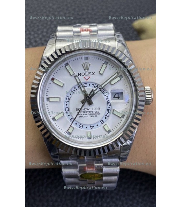 Rolex Sky-Dweller REF# M326934 White Dial Watch in 904L Steel Case 1:1 Mirror Replica