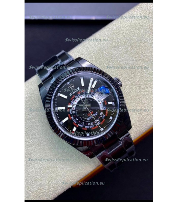 Rolex SkyDweller Swiss Watch in PVD Coated Case - DIW Edition Black Dial