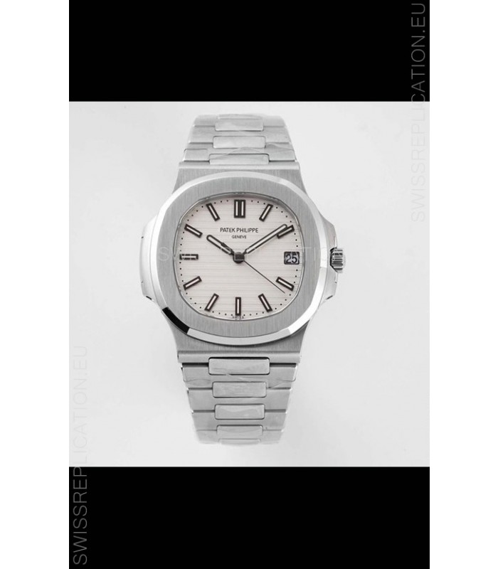 Patek Philippe Nautilus 5711/1A-011 1:1 Mirror Swiss Replica Watch in White Dial 904L Steel 