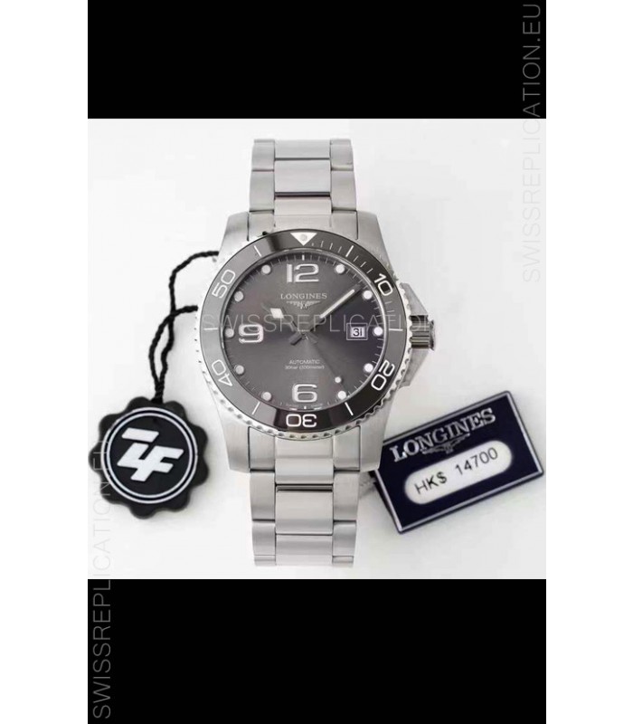 Longines HydroConquest 1:1 Mirror Swiss Replica Watch in Grey Dial Steel Strap