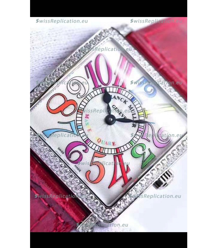 Franck Muller Master of Sqaure Ladies Quartz Replica Watch in Steel Case