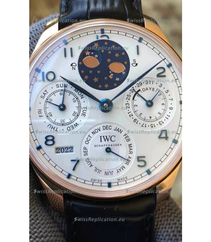 IWC Portuguese Perpetual Calendar Rose Gold Swiss Replica Watch REF. IW503405