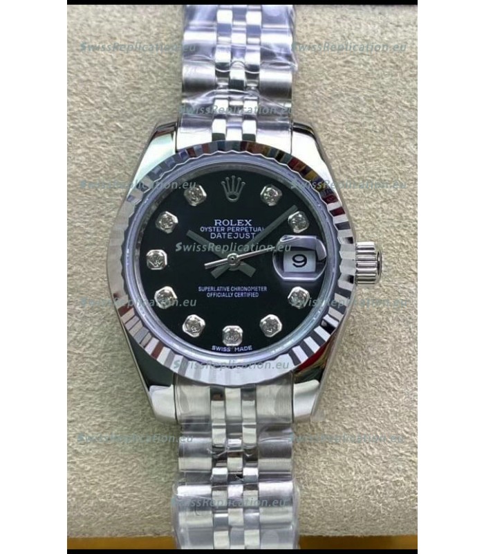 Rolex Datejust 279174 28MM Swiss Replica in 904L Steel in Black Dial - 1:1 Mirror Replica
