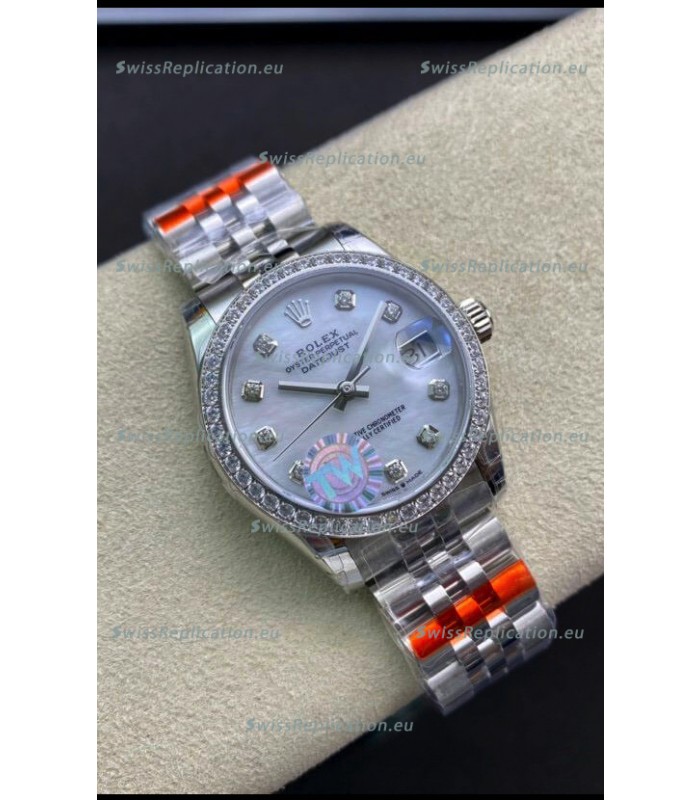 Rolex Datejust 278384 31MM Swiss Replica in 904L Steel in Pearl Dial - 1:1 Mirror Replica